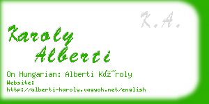 karoly alberti business card